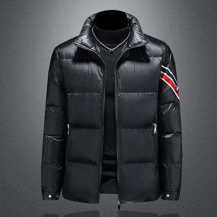 New Men's Short Down Jacket Korean Style Trendy stand collar Winter Coat Fashionable Stylish Warm Puffer Jacket