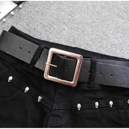 Korean Low Rise Denim Shorts 2024 - Riveted Lace Up Bodycon Black Hot Pants Vintage Cheeky Booty Summer TikTok Y2K Outfit PlatiNum