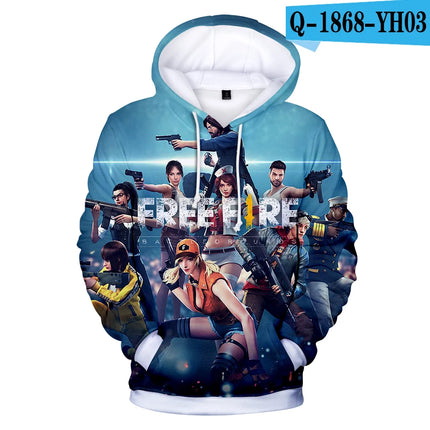 Cartoon Novelty Cute New Game FREE FIRE 3D print Hoodies Sweatshirts Men/Women Sweatshirt Fashion Casual Long Sleeve Pullovers