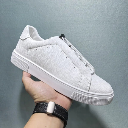 Men's Leather Casual Shoes Versatile Comfortable Breathable Outdoor Sports Board Sneakers