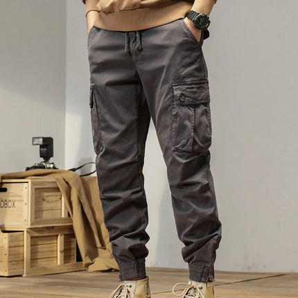 2023 New Multi-Pockets Spring Summer Cargo Pants Men Streetwear Zipper Leg Skinny Work Joggers Cotton Casual Tactical Trousers