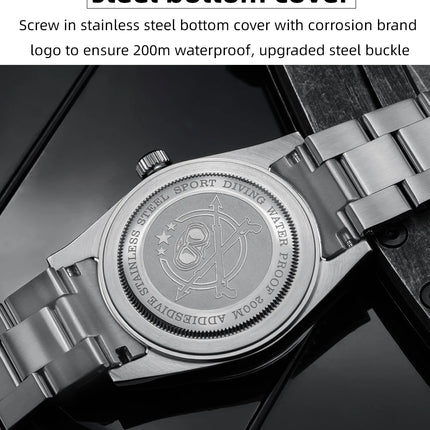 ADDIESDIVE 39mm Men's Analog Quartz Watch Ceramic Bezel K1 Domed Glass 200m Water Resistance C3 Super Luminous  Men's Dive Watch