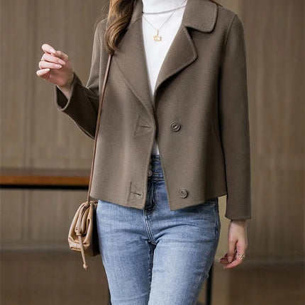Coats Women The Spring Autumn 2025 The New Short Jacket Fashionable Versatile The Woolen Coat Worn By The Mother Overwear Female