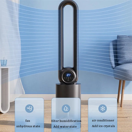Ventilatore senza lama Ventilatore per aria condizionata Ventola di raffreddamento ad acqua Umidificazione e refrigerazione Ventilatore a torre d'acqua verticale Condizionatore d'aria