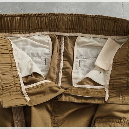 Men's corset casual pants loose 3D vertical cut retro military style outdoor scratch resistant multi-pocket cargo pants