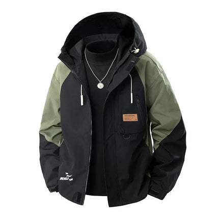 Big Size 9XL Men's Casual Jacket Hooded Windbreaker Male Spring Autumn Outerwear Patchwork Fashion Windproof Oversize Plus Large