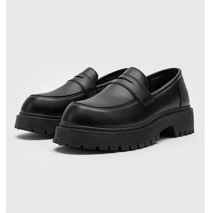 Mocassini STRONGSHEN scarpe da uomo in pelle con suola spessa scarpe da lavoro formali nere in stile britannico scarpe Casual Slip-On di lusso di moda