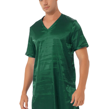 Donna uomo pigiama in raso di seta pigiameria maniche corte camicia da notte Kimono accappatoio abito da notte accappatoio camicia da notte estiva Homewear