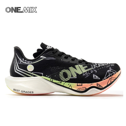 Scarpe da Corsa ONEMIX Marathon con Piastra in Carbonio, Supporto Professionale Stabile, Ammortizzazione, Ultra-leggere e Reattive per Uomo PlatiNum