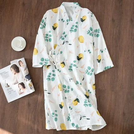 Pigiama kimono in stile giapponese estate nuovo pigiama di garza di cotone 100% camicia da notte da donna SPA yukata homewear pigiama lungo da donna