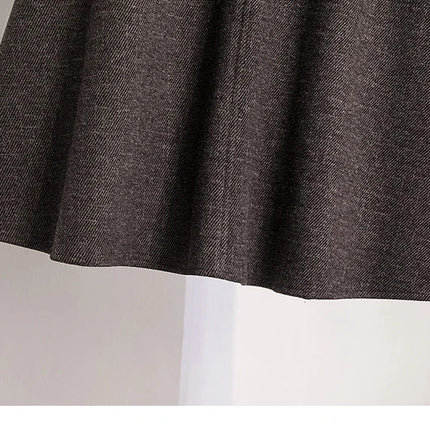 Thicken Woolen Skirt For Women Autumn Winter High Waist Loose A-Line Skirts Elegant Office Lady Mid-length Skirt PlatiNum
