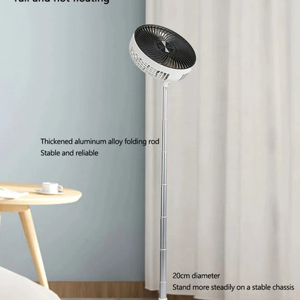 Ventilatore Portatile Oscillante da Terra HOMEFISH con Telecomando, Pieghevole, Ricaricabile a Batteria, per Campeggio