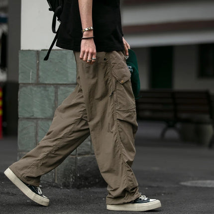 Spring Summer Korean Outdoor Functional Waterproof Cargo Pants For Men Clothing Harajuku Joggers Casual Breathable Pants Male