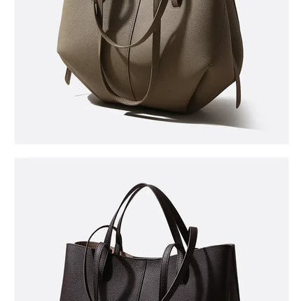 Borse a Mano in Vera Pelle di Prima Qualità per Donna, Borsa a Spalla Grande di Alta Qualità, Borse da Viaggio, Borsa da Viaggio alla Moda per Donna, Marrone