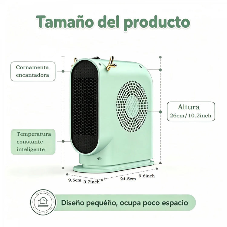 600W Portable Electric Heater with PTC Technology for Desk and Home, 220V Low-Consumption Mini Heater with Overheat Protection and Reindeer Design, 26cm