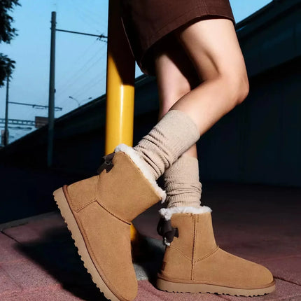 NEW Winter Women Snow Boots Super Mini Classics Real Sheepskin Wool Warm Low-cut Fur Shoes Slippers Man Short Boot Size 35-44