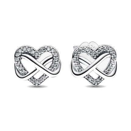 2025 Orecchini a cerchio in cristallo per le donne Orecchini gioielli Farfalla rosa Bule Moon Star Orecchini originali in argento sterling 925 platinumshop