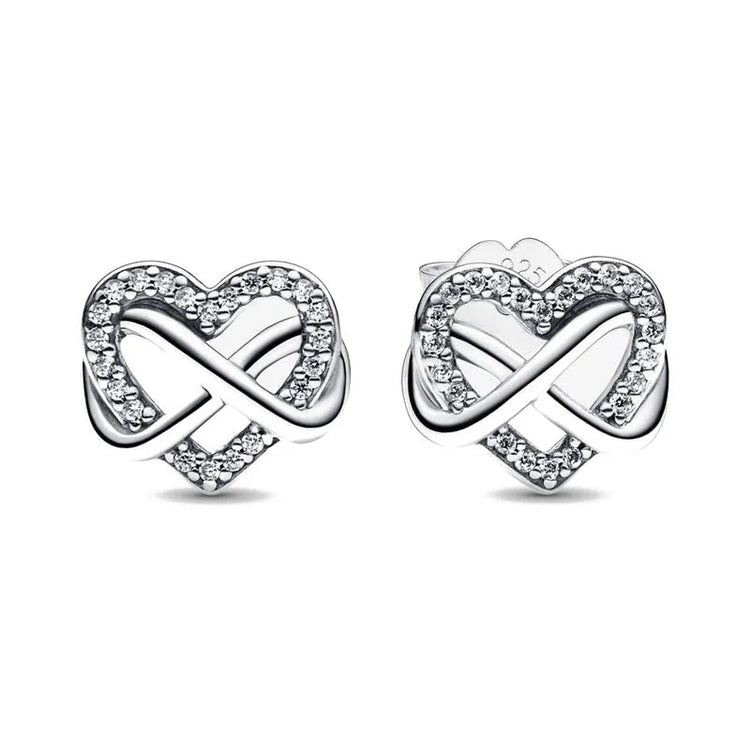 2025 Orecchini a cerchio in cristallo per le donne Orecchini gioielli Farfalla rosa Bule Moon Star Orecchini originali in argento sterling 925 platinumshop
