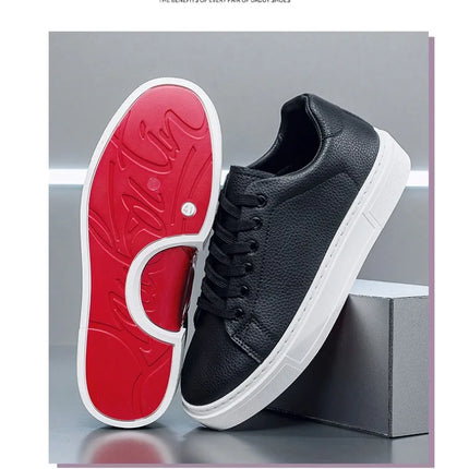 Fashion Men's Sneakers High Quality Leather Casual Shoes Luxury Business Office Shoes Trendy Skateboard Shoes Zapatillas Hombre
