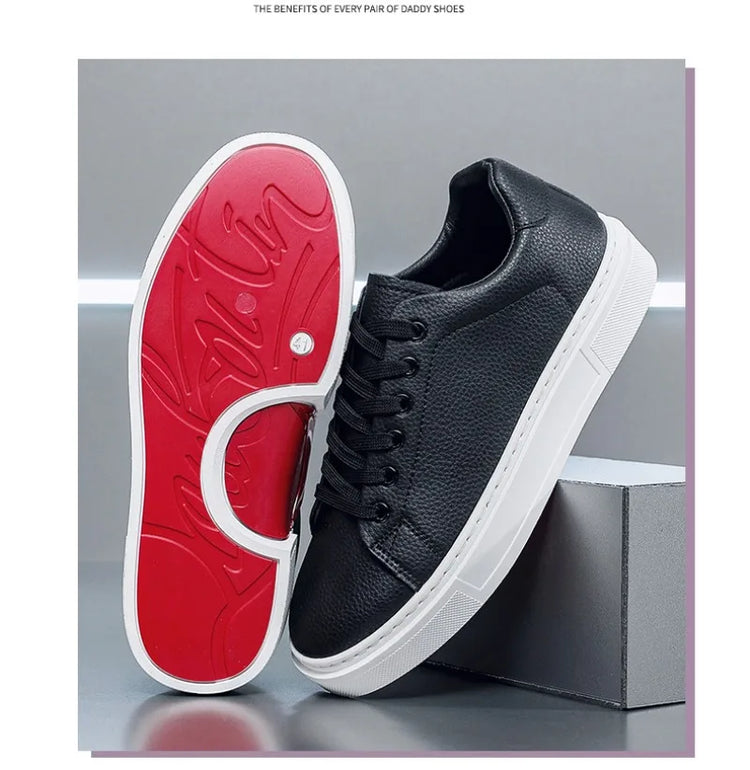 Fashion Men's Sneakers High Quality Leather Casual Shoes Luxury Business Office Shoes Trendy Skateboard Shoes Zapatillas Hombre