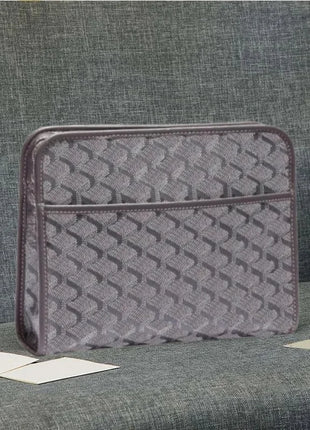 Borsa a tracolla unisex in vera pelle, borsa multifunzione da portare sotto il braccio, borsa portadocumenti portatile per viaggi d'affari
