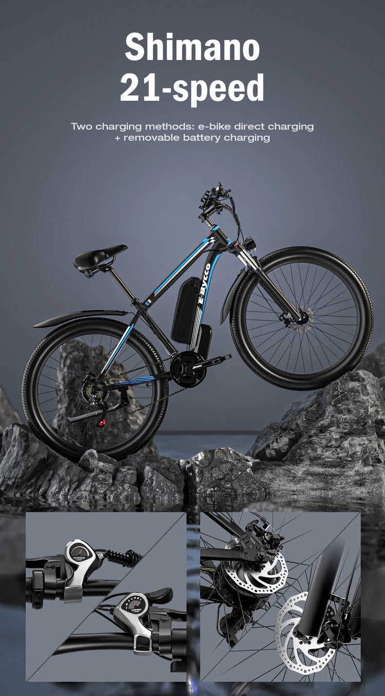 Bicicletta elettrica E8 29'' EBYCCO con motore da 48V 17.5Ah e pedalata assistita per il pendolarismo quotidiano
