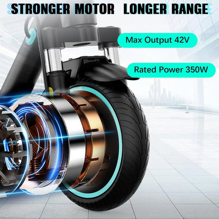 Monopattini elettrici RCB R17 350W, autonomia 23-30 km, design pieghevole, pneumatici solidi da pollici, doppio freno, certificati VMP