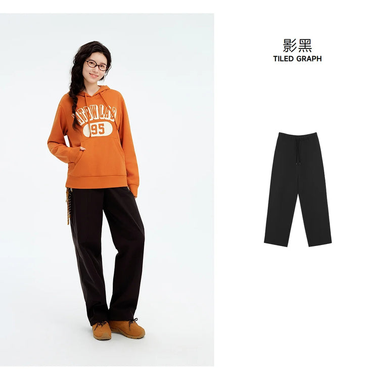 Metersbonwe Women's Cargo Jogger Pants Loose Fit Drawstring Elastic Waist Streetwear Casual Trousers Trendy Tapered Sweatpants