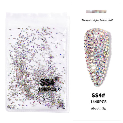 AB/Clear 1 Bag Nail Rhinestones Sizes SS3-SS12 1440 pcs Nail Art Decoration Flatback Glass Stones Shiny Gems DIY Gems nail accessories
