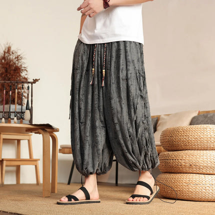 Primavera 2026 Nuovi Pantaloni Larghi da Uomo Vintage Casual Jogging, Pantaloni Harem Larghi Traspiranti da Uomo, Taglie Forti 8XL