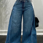 Pantaloni jeans svasati a gamba larga larghi alla moda casual impiombati da donna di nuova moda europea americana Pantaloni jeans streetwear femminili