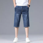 Men's Summer 2026 New Thin Denim Shorts, Soft and Comfortable, Ice Silk Effect, Loose Fit, Light Blue and Dark Blue, Plus Sizes