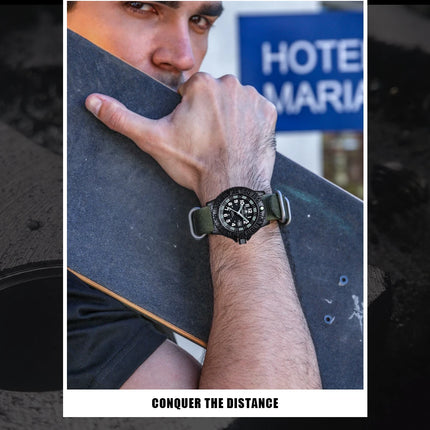 ADDIESDIVE Luxury Men Watch Luminous Dial 50m Water Resistance Date Display Outdoor Casual Men's Quartz Men Watch Nylon Strap