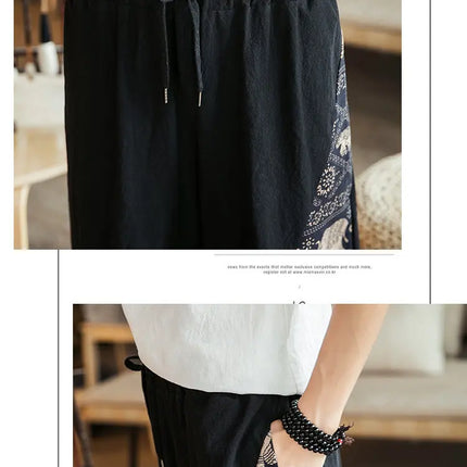 Pantaloncini Estivi da Spiaggia per Uomo, Nuova Stampa Hawaiana, Comodi Pantaloni a Tre Quarti in Cotone Traspirante, Moda Casual Maschile