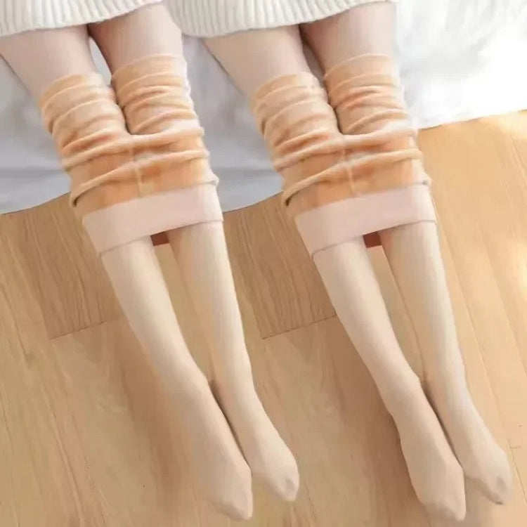 Fleece Lined Tights Women Winter Thermal Leggings Polar Skin Black Opaque Stockings Thick Warm Pantyhose Colorful Leg Warmers PlatiNum