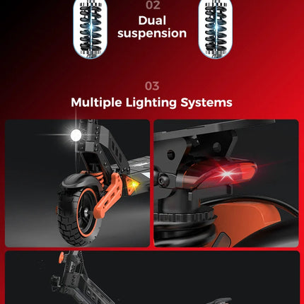 Monopattino Elettrico per Adulti Wildstride, Motore 800w/2000w, 45&60km/h, Batteria 48v15ah, App Intelligente, Pneumatici Fuoristrada da 10 Pollici, Escooter K2pro platinumshop
