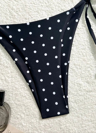 Set Bikini Sexy Nero e Bianco a Pois, Costume da Bagno Due Pezzi per Donne, Stile Americano da Spiaggia platinumshop