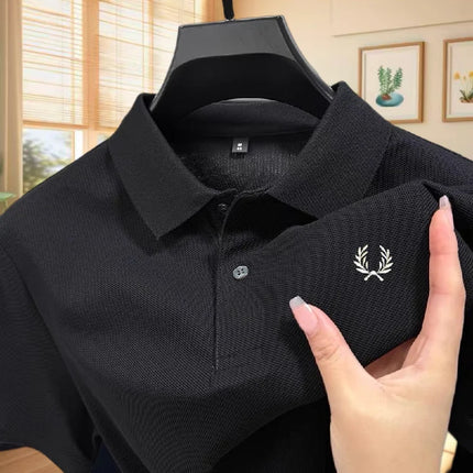 High-quality men's polo shirt, heavy cotton, summer, new, classic, branded, embroidered, comfortable, breathable, fashionable, short sleeve