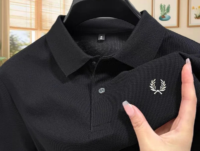 High-quality men's polo shirt, heavy cotton, summer, new, classic, branded, embroidered, comfortable, breathable, fashionable, short sleeve
