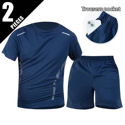 Tuta sportiva da uomo ad asciugatura rapida 1/2/4 pezzi T-shirt casual traspirante a maniche corte Tasca Pantaloncini versatili per adolescenti da indossare platinumshop