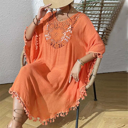 Abito Copricostume Estivo da Donna con Scollo Quadrato, Protezione Solare, Vestibilità Ampia, Traforato, per Spiaggia e Vacanze platinumshop