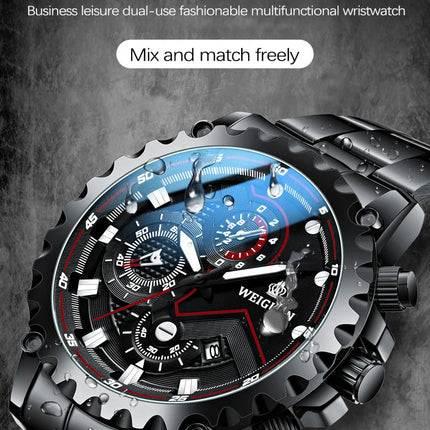 Orologio da uomo Black Warrior autentico alla moda in acciaio inossidabile impermeabile calendario luminoso orologio al quarzo moda maschile orologi regalo platinumshop