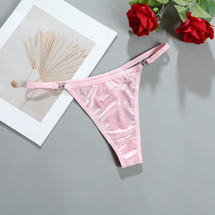 SexyLingerie  Women's Lingerie Underwear Seamless Satin Rhinestone Thong Skin-friendly Breathable Low Rised Diaments Briefs G St
