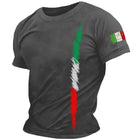 T-shirt con grafica semplice bandiera Italia T-shirt moda estiva manica corta O collo T-shirt stampate in 3D Casual Streetwear T-shirt da uomo oversize