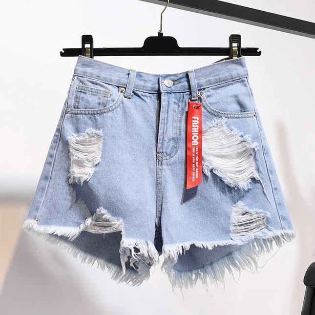 1 pc Summer Women's Denim Shorts Fashion Casual High-Waist Jeans Female Tassel Pants