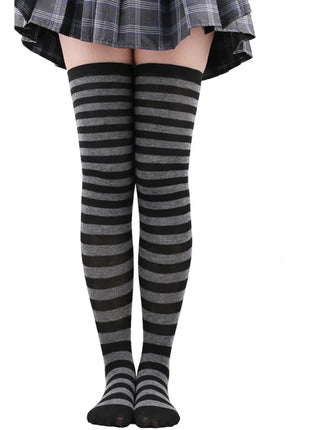 Calze autoreggenti a righe da donna Calze da donna nere bianche rosa lunghe sopra sopra il ginocchio femboy Cosplay Lolita Harajuku Y2k