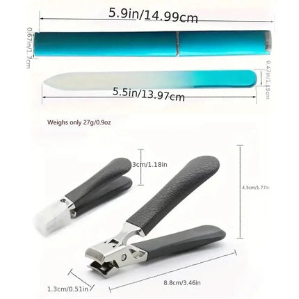 Professional Stainless Steel Nail Clippers Set for Thick Nails Anti-Splash Sharp Trimmer Nail Pedicure Manicure Tools for Men 2028