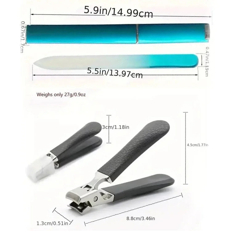 Professional Stainless Steel Nail Clippers Set for Thick Nails Anti-Splash Sharp Trimmer Nail Pedicure Manicure Tools for Men 2028