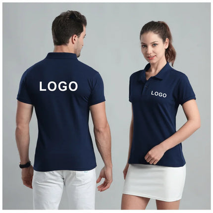 Breathable Polo with Custom Logo Casual Wear for Business Groups Short Sleeve Lapel Polo Work Clothes Embroidery Print
