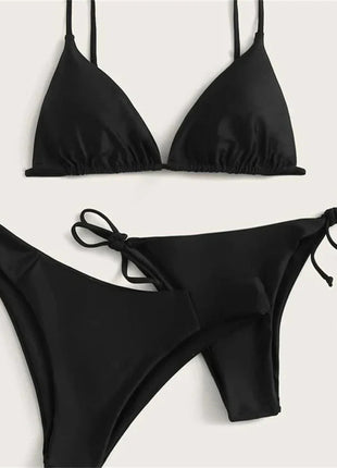 Bikini nero Costume da bagno estremo Triangolo Costumi da bagno sexy String 3 pezzi Bikini Set Costume da bagno donna Beach Tangas Biquinis Feminino platinumshop